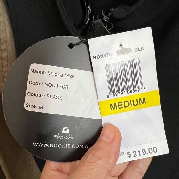 Nookie Medea Midi Body-con Dress Size MEDIUM in Black - Picture 4 of 5